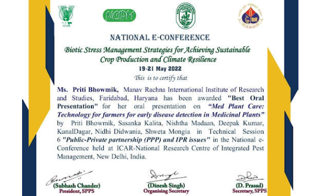 BestPaperAwardforMedPlantCare